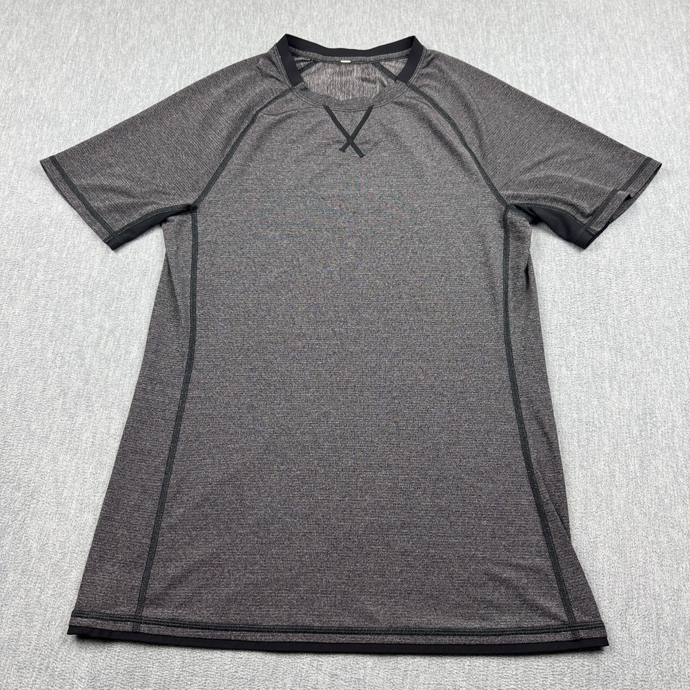 Lululemon Shirt Men Small Gray Metal‎ Vent Tech Performance Athletic Training